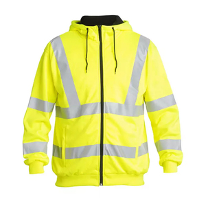 เสื้อฮู้ดขนแกะสะท้อนแสงมองเห็นได้ชัดเจนมีฮู้ดปรับแต่งได้สำหรับทุกเพศกันน้ำทำงานก่อสร้าง - Product Image 1