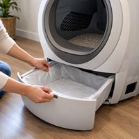 Kit de remplacement de doublure et de filtre à charbon compatible avec la litière automatique pour chat Litter-Robot 4
