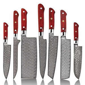 Juego de Cuchillos de Cocina Profesionales Japoneses de Damasco de 7 Piezas, 67 Capas, Núcleo VG10 10Cr15CoMoV, Cuchillo de Chef Santoku con Mango de Madera de Sándalo - Product Image 3