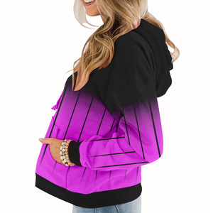 เสื้อฮู้ดแขนยาวผู้หญิง ขายดี คุณภาพสูง สีตัดกัน ทรงโอเวอร์ไซส์ - Product Image 6