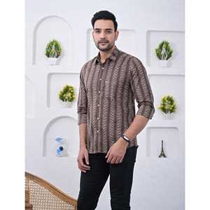 Chemise décontractée en coton imprimé pour homme, manches longues, coupe ajustée, tailles XL à 6XL, tissu popeline respirant, offre ODM - Product Image 4