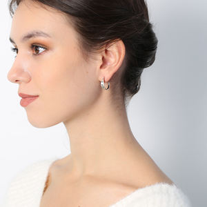 Symbol Stud Style Oxidized Plated Handcrafted Wholesale Trendy Turkish 925 <b>Sterling</b> <b>Silver</b> <b>Hoop</b> Earrings Jewelry - Product Image 5