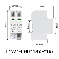 Dispositif de protection contre les surtensions TYPLE TPU7-40 T2 2P DC, ignifuge UL94V-0, 500V/600V/1000V 20kA/40kA, protection des systèmes solaires photovoltaïques