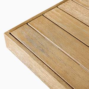 Mesa de comedor moderna para exteriores, madera maciza de teca, acabado natural, tamaño personalizable para el hogar, muebles de hotel para uso en parques exteriores - Product Image 4