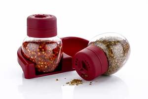 Dispensador Doble de Sal y Pimienta - Juego de Saleros de Plástico de 200g para Restaurantes y Hogar - Tamaño Mediano Redondo - Product Image 2