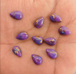 Cabochon à dos plat en cuivre violet naturel en forme de poire pour la fabrication de bijoux Toutes les tailles créent des bijoux en pierres précieuses Bague Pendentif Bracelet - Product Image 5