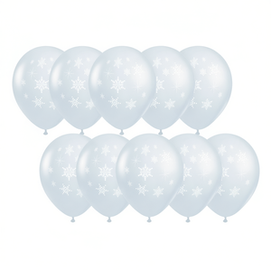 Palloncini Rotondi in Lattice Usa e Getta con Design a Fiocco di Neve Trasparente, 12 Pezzi per Confezione, per Decorazioni Natalizie e Feste - Product Image 2