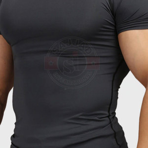 Men <b>Compression</b> <b>Shirt</b> Gym Wear Short Sleeves <b>Shirt</b> Gym Fitness Wear High Quality Plain <b>Compression</b> <b>Shirt</b> - Product Image 5