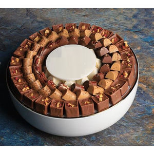 Cuenco para servidor de chocolate de diseño atractivo, exhibición de postres hecha de cuenco de chocolate redondo de Metal blanco para bodas y fiestas - Product Image 5