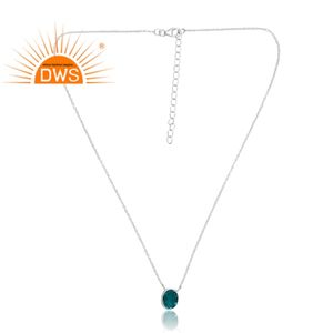 Diseño caliente 925 Plata de ley Natural Doublet Santamaria Aguamarina Cuarzo Piedra preciosa Colgante Diseño personalizado Fabricación de joyas - Product Image 1