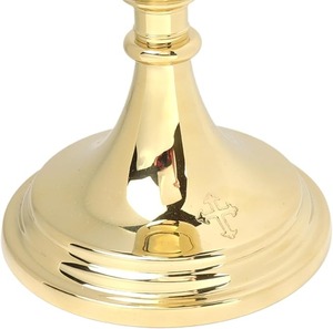 Cáliz Antiguo de Latón Chapado en Oro Pulido de 5 Onzas, para Comunión, Ceremonias Religiosas, Decoración de Iglesia, Vajilla - Product Image 3