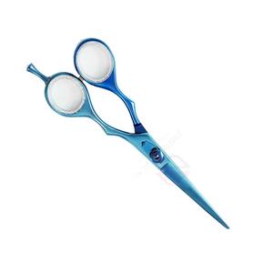 Tijeras de Peluquería Profesionales Personalizadas de Acero Inoxidable Azul para Diestros, Punta de Cuchilla Roma-Afilada, Tornillo Ajustable, Ergonómicas - Product Image 5