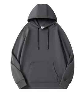 เสื้อฮู้ดดี้ผู้ชายแบบลำลอง ผ้าริบ ยืดหยุ่น ระบายอากาศได้ดี ทรงหลวม มีเชือกผูก ปลายแขนและชายเสื้อแบบริบ - Product Image 1