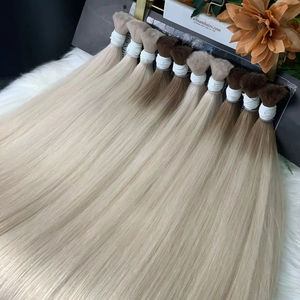 Extensiones de cabello virgen vietnamita 100% más vendidas Color claro Cutícula completa Máquina recta a granel de alta calidad Trama doble 100g - Product Image 1