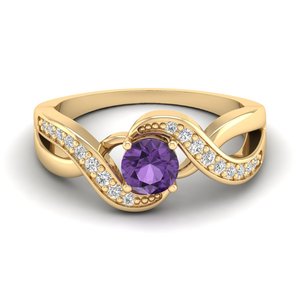 Bague REYES en argent sterling 925 avec moissanite certifiée GRA et améthyste, pour femmes, cadeau d'anniversaire de luxe - Product Image 6