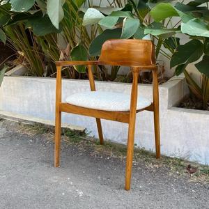 Chaise de café, restaurant, bois de teck américain, fabriqué en Indonésie, meubles en bois massif - Product Image 1