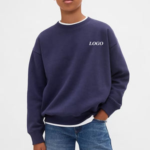Boys Sweatshirt Pullover Design With Solid Color And Full Sleeve Cheap Rate High Quality Stitching With Drop Shoulders Crew Neck - Product Image 1