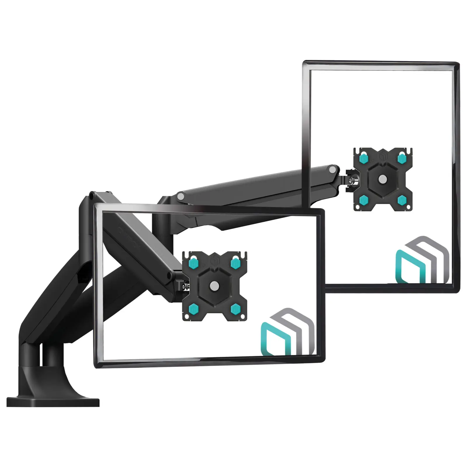ONKRON Dual Monitor Desk Mount Stand For Two 13 - 34" LED LCD Computer Screens up to 19.8 lbs Gas Lift Mounting Arm G200 Black