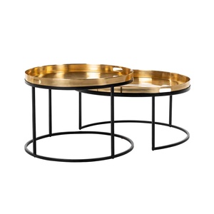 Juego de 2 muebles artesanales para sala de estar, mesa de centro, mesa de centro de Metal Natural, mesas de centro modernas para sala de estar - Product Image 1
