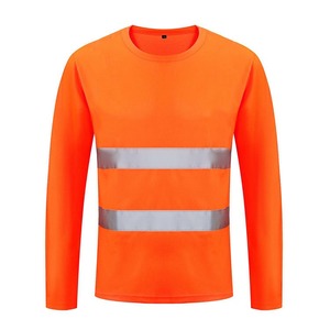 Wholesale Custom Long Sleeve 100% Polyester Quick Drying Men's Construction <b>Reflective</b> Work Shirt Safety t Shirts - Product Image 2