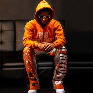 Sudadera con capucha de felpa francesa de gran tamaño para hombre, sudadera de algodón 100% con estampado de logotipo personalizado para hombre, talla grande de verano - Product Image 2