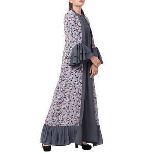 Abaya longue à manches longues et col en V, style turc, respirante, extensible dans les quatre sens, légère, en polyester, pour femmes - Product Image 6