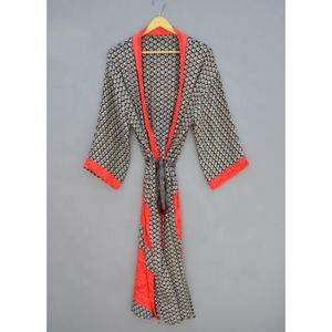 Robe Kimono à fleurs pour femmes, tenue de nuit longue et légère faite à la main, robe sexy d'été, genou, ODM, nouveauté - Product Image 1