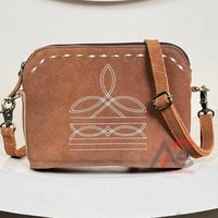 Sac à bandoulière en cuir suédé véritable avec crochet, modèle Arshiya Enterprises, marques de créateurs célèbres, style bottes, vente chaude