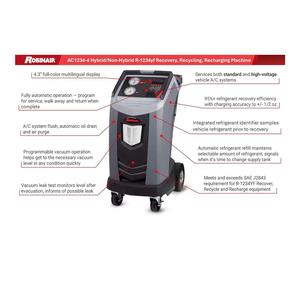 Máquina de Recuperación, Reciclaje y Recarga de Refrigerante R-1234yf Original de Fábrica Robinair-AC1234-4-Premier para Sistemas de Aire Acondicionado Estándar y de Alto Voltaje - Product Image 3