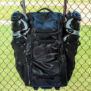 Sac à roulettes pour baseball robuste avec poignée télescopique, poches pour accessoires, sac à roulettes portable pour baseball - Product Image 4