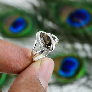 Classic Best Design Natural Smoky <b>Quartz</b> <b>Ring</b> Handmade <b>Ring</b> 925 Solid Sterling Silver 925 Silver Stamped Handmade Silver Jewelry - Product Image 3