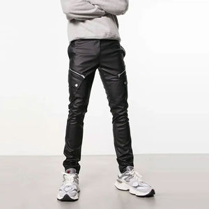 Pantalons en cuir pour hommes de conception professionnelle imperméable de haute qualité nouveau style pantalons en cuir pour hommes de couleur unie Service OEM - Product Image 5