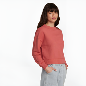 Sudadera de Cuello Redondo para Mujer, Personalizada OEM, de Alta Calidad, de Algodón, con Lavado Ácido, Tie Dye, Estilo Casual Urbano, Corta - Product Image 5