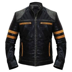 Veste en cuir pour homme Mexion, la plus populaire, en toile enduite, fabriquée au Pakistan, vestes en cuir de moto d'hiver, design personnalisable - Product Image 1