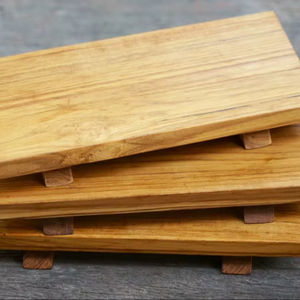 Vaisselle décorative rectangulaire en bois massif véritable naturel, plateau de service à fruits, plateau de service à café, plateau de service à café - Product Image 1