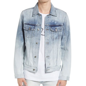 Veste en jean pour hommes imprimée de logo personnalisé de haute qualité à bas prix Veste en jean personnalisée grande taille pour hommes - Product Image 2