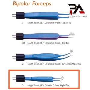 Pinces bipolaires Ellman Surgitron J3 réutilisables, autoclavables, CE, pointe angulaire de 0,4 mm - Product Image 1