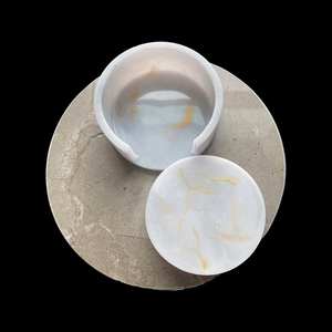 Set Of Marble Resin Coasters Elegant Natural Stone Coasters For Tabletop And Coffee Table - Product Image 1