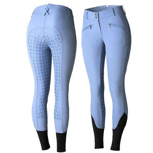 Mallas de silicona para montar a caballo al por mayor, pantalones de equitación para mujer, pantalones de asiento completo - Product Image 2