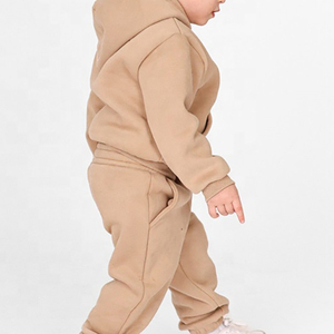 Survêtements en molleton avec logo personnalisé pour enfants, survêtements de sport de couleur unie pour garçons, ensembles de vêtements, pantalons de survêtement et sweats à capuche pour enfants - Product Image 3