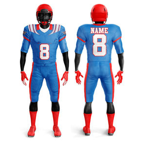 Uniforme de football américain pour hommes OEM/ODM, respirant, protection UV, séchage rapide, 100% polyester, impression de logo personnalisée, léger, manches courtes - Product Image 4