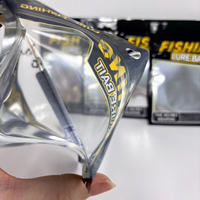 Sacs d'emballage pour appâts de pêche en plastique souple transparent imprimés sur mesure, sacs d'emballage pour leurres de pêche avec trou euro