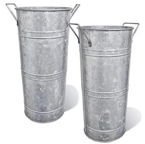 Pots de fleurs à l'aspect élégant de la décoration utilisés pour les mauvaises chambres Décoratifs en vrac à bas prix Ensemble de 3 vases de fleurs galvanisés pour restaurant - Product Image 4