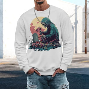 Sweat-shirts tendance d'hiver brodés en molleton 100 % coton doublé respirant pour unisexe, décontractés, à manches longues, col rond, coupe ample - Product Image 2