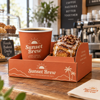Boîte cadeau personnalisée AT PACK pour café, boulangerie, emballage à emporter, support pour tasses et desserts, solution de branding haut de gamme