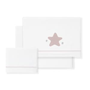 Juego de 3 Piezas de Ropa de Cama para Cuna, 100% Algodón, Diseño Sólido, Técnica de Tejido - Modelo Estrella - Product Image 1