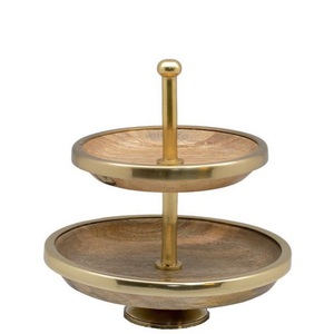 Merveilleux support de table pour gâteau cupcake de qualité supérieure support en bois et métal feuille d'or pour l'utilisation des fêtes de mariage - Product Image 5
