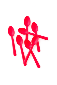 ช้อนกระดาษ155มม. ช้อนกระดาษแบบใช้แล้วทิ้งย่อยสลายได้ทางชีวภาพช้อนกระดาษสีแดงเป็นมิตรกับสิ่งแวดล้อมทนความร้อนสำหรับใช้ในกล่องใส่อาหาร - Product Image 5