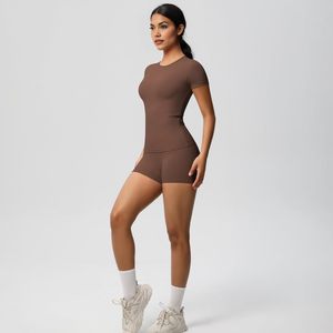 Women's <b>shapers</b> Workout Set - <b>Short</b> Sleeve Yoga Tee & <b>Shorts</b> for Gym, Running, Fitness | Quick-Dry Activewear - Product Image 3