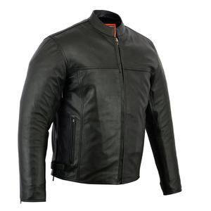 Chaqueta de Motocicleta para Hombre, Invierno, Corte Ajustado, Cuello Alto, Cierre de Cremallera, Piel de Oveja, Impermeable, Resistente al Viento, Cálida, Casual, Estilo Biker - Product Image 2